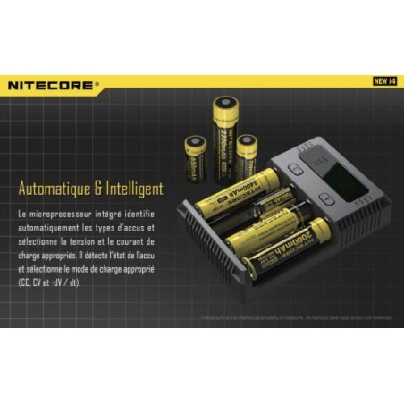 Chargeur Nitecore New i4 pour 4 Accus piles lithium / NiMH  / NiCD  - 6