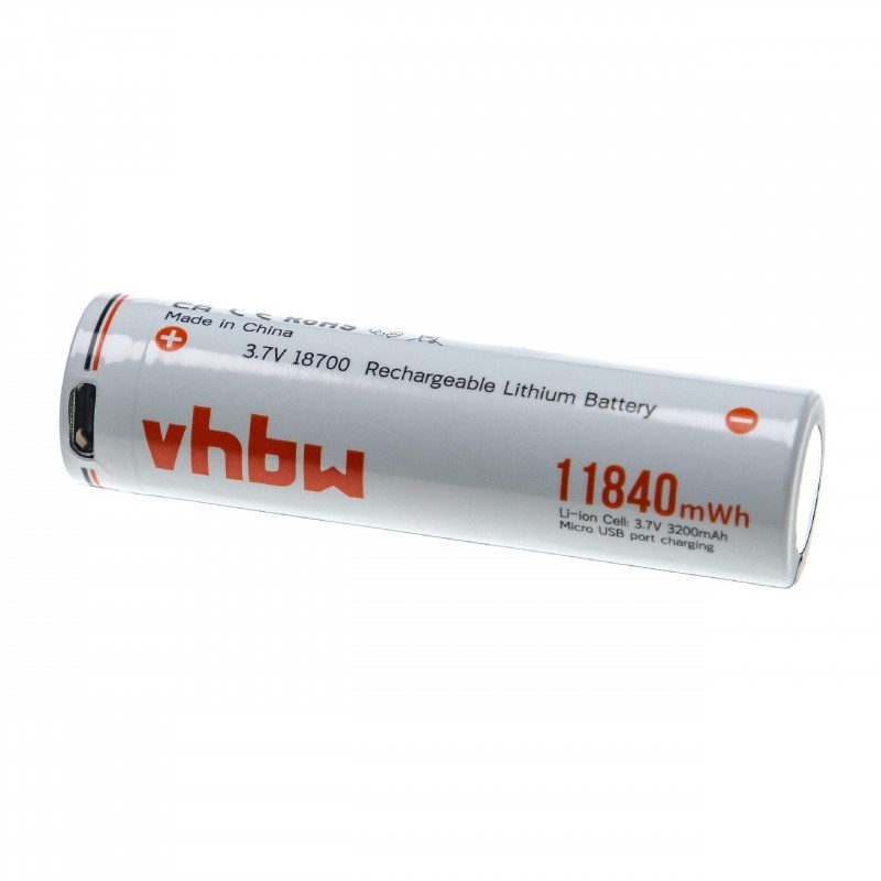 Pile / Batterie Rechargeable 18650 USB 3200mAh 3.7V VHBW