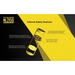 Accumulateur Nitecore NL 2150 21700 5000mAh 3.6V Li-ion, courant de décharge continu 5A protégée