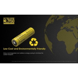 Accumulateur Nitecore NL 2150 21700 5000mAh 3.6V Li-ion, courant de décharge continu 5A protégée