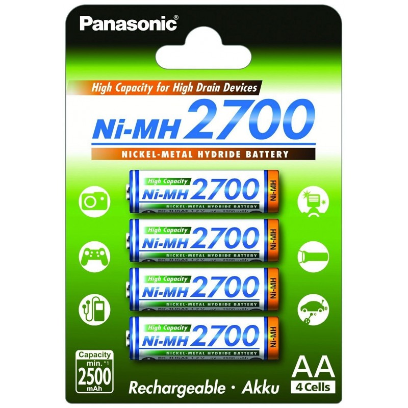 Piles Rechargeables PANASONIC 2700mAh AA / HR6 / LR6