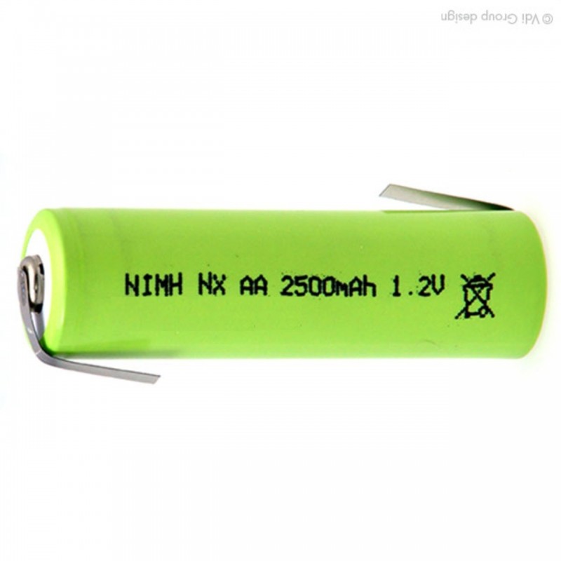 Pile rechargeable Ni-Mh AAA 1,2V 600mAh avec languettes à souder