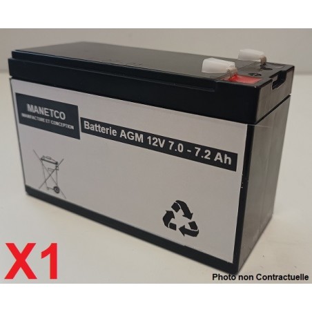 Pack Batterie 12v pour onduleur APC Back-UPS 500 BK500EI (RBC2)