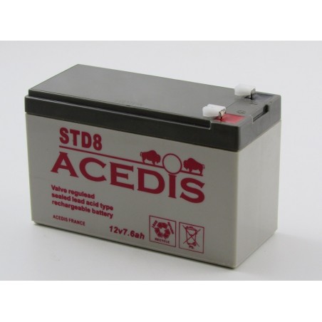 Batterie plomb etanche AGM ACDIS STD8 12V 7,7Ah T1 151x65x94mm