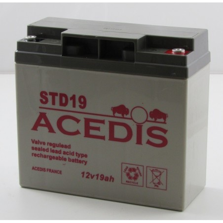 Batterie plomb étanche AGM ACEDIS STD19 12V 18,5Ah M5