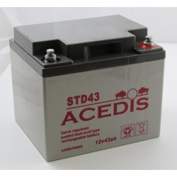 Batterie plomb étanche AGM ACEDIS STD43 12V 43Ah M6