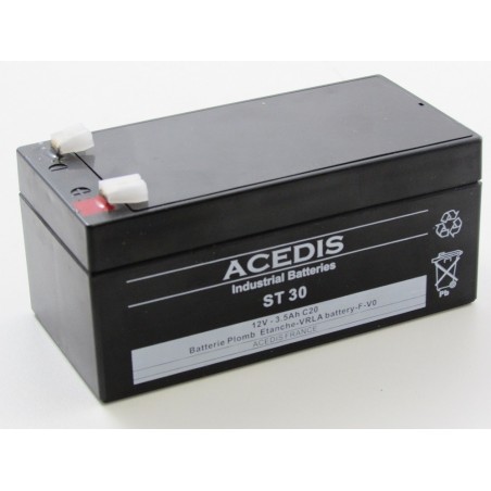 Batterie plomb étanche AGM ACEDIS ST30 12V 3,5Ah T1