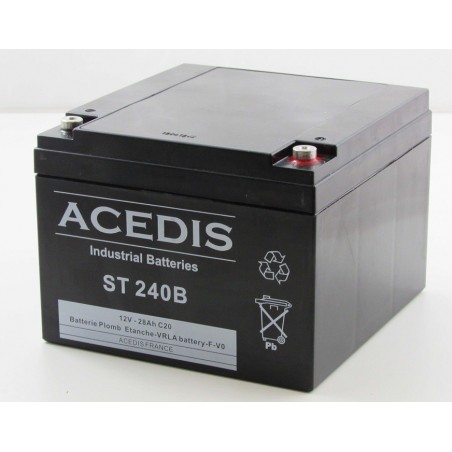 Batterie plomb étanche AGM ACEDIS ST240B 12V 28Ah M5