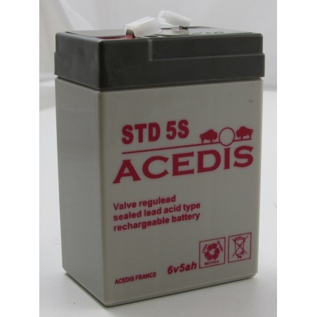 Peg Perego Batterie 6v 5ah  plomb étanche AGM ACDIS STD5S (2609)