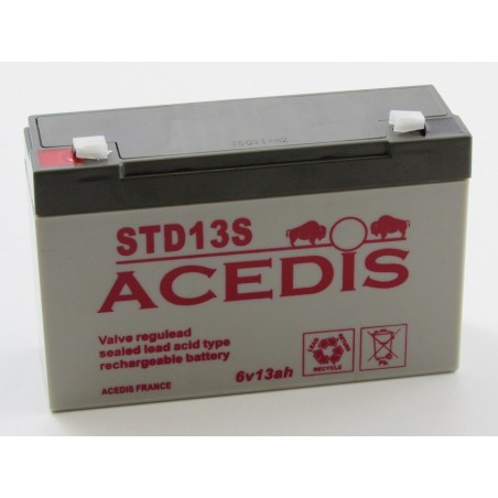 Batterie peg perego 6V 13AH  plomb étanche AGM ACDIS STD13S (2612),Batterie peg perego 6V 13AH  plomb étanche AGM ACDIS STD13S (