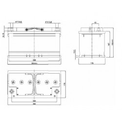 Batterie à Décharge  lente 12V 102Ah  TMS12-100  ACEDIS  - 2