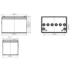 Batterie plomb GEL étanches VRLA GL12-70 12V 68Ah  - 2