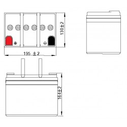 Batterie plomb GEL étanches VRLA ACEDIS GL12-35 12V 34.3Ah  - 2