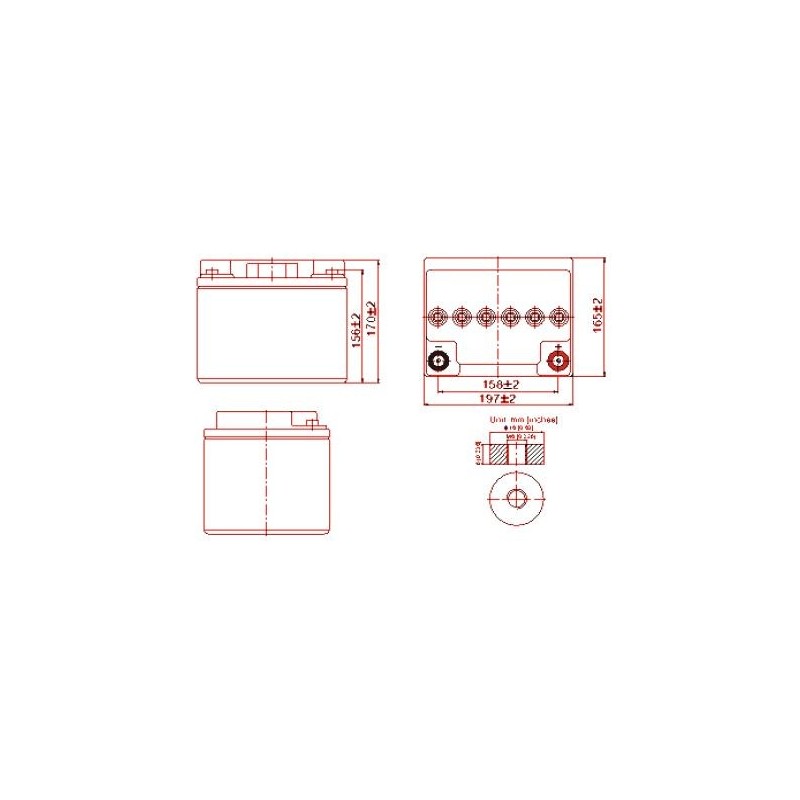 Batterie plomb GEL étanches VRLA GL12-45 12V 46.5Ah - 2 Batterie plomb GEL étanches VRLA GL12-45 12V 46.5Ah - 2