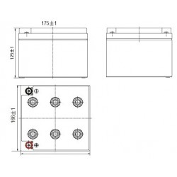 Batterie plomb GEL étanches VRLA GL12-25 12V 28.8Ah  - 2