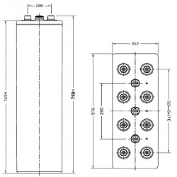 Batteries étanche gélifié tubulaires  OPZV 24OPzV3000 2V 4235Ah   - 2