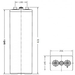 Batteries étanche gélifié tubulaires  OPZV 6OPzV600   2V 900Ah   - 2