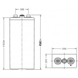 Batteries étanche gélifié tubulaires  OPZV  5OPzV350  2V 530Ah   - 2