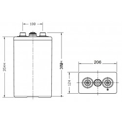 Batteries étanche gélifié tubulaires  OPZV 2V 5OPzV250 380Ah   - 2