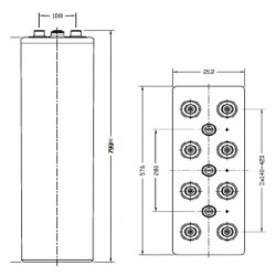 Batteries à plaques tubulaires  24OPZS3000 2V 4620Ah  - 2