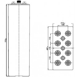 Batteries à plaques tubulaires 2V 4075Ah 20OPZS2500   - 2