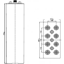 Batteries à plaques tubulaires 18OPZS2250 2V 3780Ah  - 2