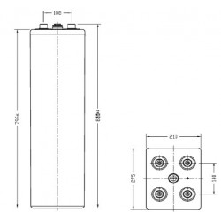 Batteries à plaques tubulaires  14OPZS1750 2V 2770Ah  - 2