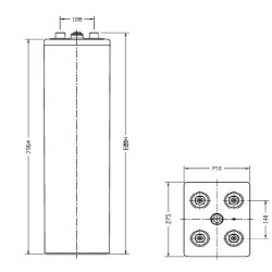 Batteries à plaques tubulaires  12OPZS1500 2V 2225Ah  - 2