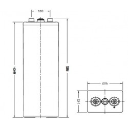 Batteries à plaques tubulaires 7OPZS700 2V 1230Ah  - 2