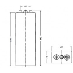 Batteries à plaques tubulaires  6OPZS600 2V 965Ah  - 2