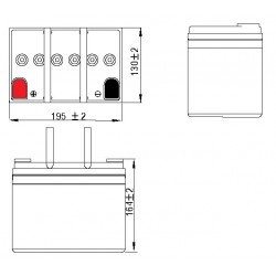 Batterie fauteuil roulant pour DMA Stridier Midi 4 ACEDIS - 2