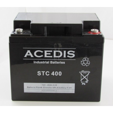 Batterie étanche  AGM ACEDIS STC400 12V 40Ah bac abs UL94 (2066)