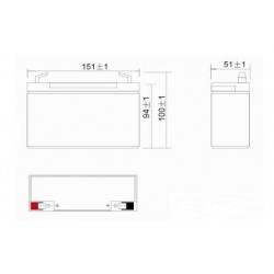 Batterie plomb étanche AGM ACDIS STD13S 6V 13,3Ah T1