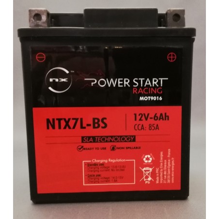 Batterie moto NX YTX7L-BS / NTX7L-BS 12V 6Ah