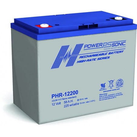 Batterie AGM Power Sonic 12V 58Ah C20 / PHR-12200-FR