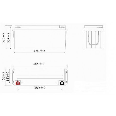 Batterie Lithium fer phosphate (LIFEPO4) ACEDIS 12V 237,6Ah C20 / LIFE12-237,6 