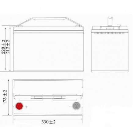 Batterie Lithium fer phosphate (LIFEPO4) ACEDIS 12V 237,6Ah C20 / LIFE12-237,6 