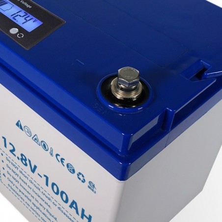 Batterie lithium LIFEP04 Li-Ion 12v 100ah ecowatt borne gauche