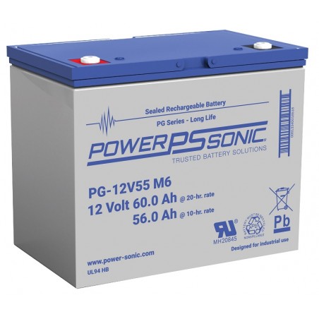 Batterie AGM Power Sonic 12V 60Ah C20 / PG-12V55